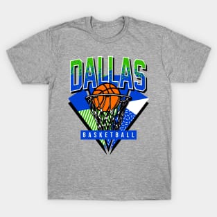 Dallas Baskebtall 90s Throwback T-Shirt